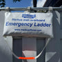 Load image into Gallery viewer, Emergency ladder with 'Markus Lifenet' branding on a metal frame.
